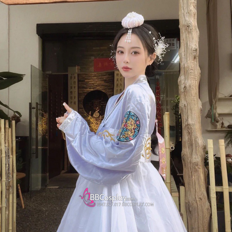 Cài Tóc Hanbok Dạng Gối - Màu Trắng Hoa Ngọc Trai