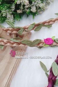 Băng Đô Thun Cài Tóc Có Dây Lá Hoa Hồng Nhí