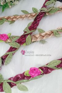 Băng Đô Thun Cài Tóc Có Dây Lá Hoa Hồng Nhí