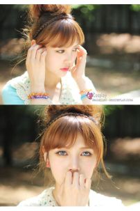 Băng Đô Thun Cài Tóc Có Dây Lá Hoa Hồng Nhí