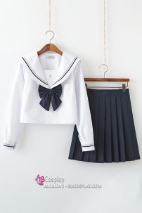 Trang Phục Nữ Sinh Cơ Bản Áo Trắng Có Túi Tay Dài Size S