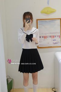 Trang Phục Nữ Sinh Cơ Bản Áo Trắng Có Túi Tay Dài Size S