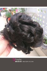 Búi Tóc Giả Xoăn Làm Phồng - Nâu