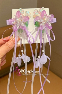 Cặp Kẹp Tóc Hoa Thuỷ Tiên Tím Mộng Mơ