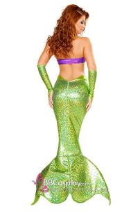 Trang Phục Công Chúa Tiên Cá Ariel Áo Tím Đuôi Xanh Liền Thân