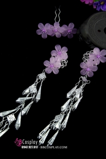 Set Trâm Cài Hoa Tím Nhạt