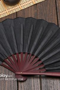 Quạt Xếp Trơn Cán Gỗ Đen Trơn