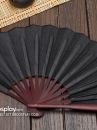 Quạt Xếp Trơn Cán Gỗ Đen Trơn