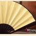 Quạt Xếp Trơn Cổ Trang Màu Vàng Cán Gỗ