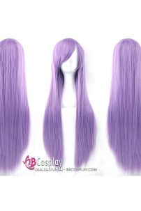 Tóc Giả Tím Sữa Dài Mái Xéo