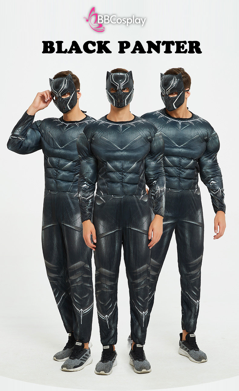 Đồ Chiến Binh Báo Đen Black Panther Cơ Bắp