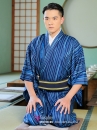 Yukata Nam Nhật Xanh Sọc