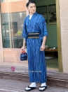 Yukata Nam Nhật Xanh Sọc