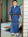 Yukata Nam Nhật Xanh Sọc