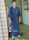 Yukata Nam Nhật Xanh Sọc