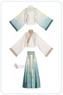 Hán Phục Váy Xanh Chuyển Màu Hoa Luyến Giai Kỳ