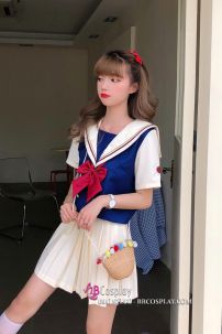 Đồng Phục Nữ Sinh Bạch Tuyết Tay Ngắn
