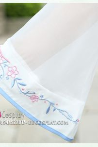 Hán Phục Cách Tân Áo Trắng Váy Xanh Cổ Tàu