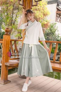 Trang Phục Cổ Trang Thôn Nữ Màu Matcha