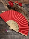 Quạt Giấy Xếp Màu Đỏ Trơn