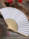 Quạt Giấy Xếp Trắng Trơn