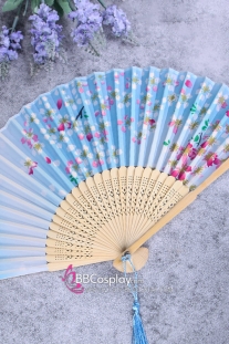 Quạt Xếp Xanh Hoa