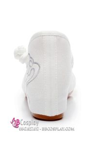 Giày Vải Thêu Hạc Trắng Đế 3.5cm Size 37