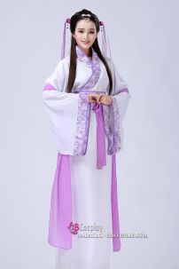 Đồ Hằng Nga - Màu Trắng Viền Tím Gấm