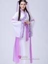 Trang Phục Hằng Nga - Màu Trắng Viền Tím Gấm