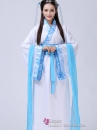 Trang Phục Hằng Nga - Màu Trắng Viền Xanh Gấm