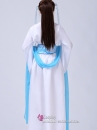 Trang Phục Hằng Nga - Màu Trắng Viền Xanh Gấm