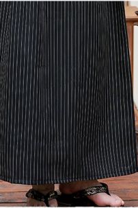 Samurai Kimono Nam Trắng Viền Đen