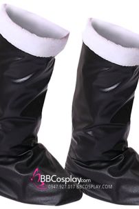 Ủng Giả Boot Ông Già Noel Viền Lông Trắng