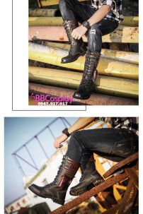 Giày Boot Nam Châu Âu Cổ Cao