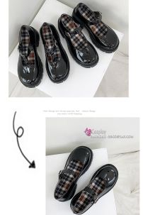 Giày Lolita Đen Bóng Đế Cao Size 38