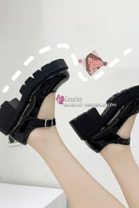 Giày Lolita Đen Bóng Đế Cao Size 38