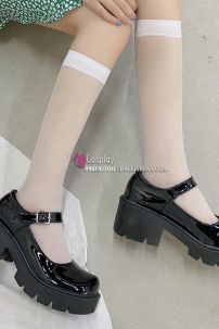 Giày Nữ Sinh Đen Bóng Đế Cao 6cm Siêu Tôn Dáng