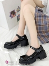 Giày Nữ Sinh Đen Bóng Đế Cao 6cm Siêu Tôn Dáng