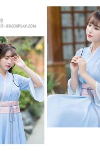Váy Hán Phục Cách Tân Thắt Lưng Hồng