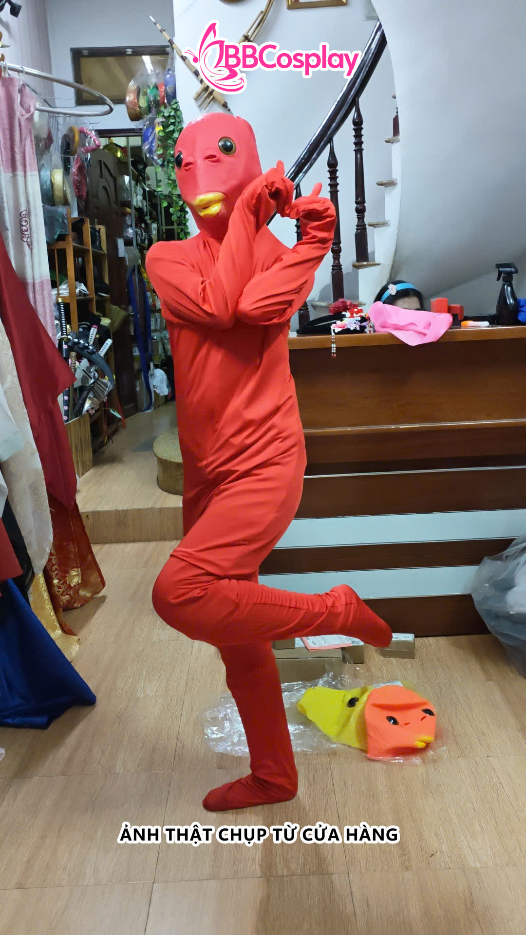 Trang Phục Tàng Hình Jumpsuit Đỏ - Đồ Liền Thân Đỏ