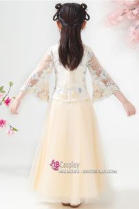 Hỉ Phục Cách Tân Bé Gái Màu Kem 140