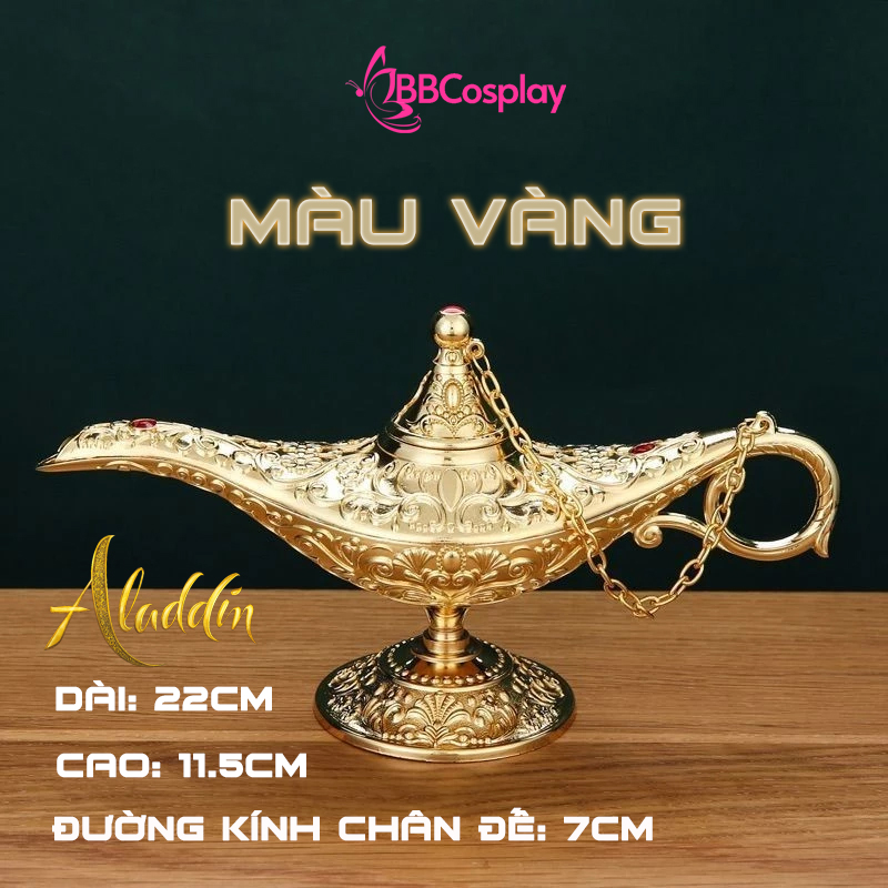 Đèn Thần Aladin Kim Loại - Màu Vàng Gold