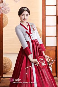Hanbok Hàn Quốc Rũ Váy Đỏ Đô Mẫu Mới Vải Cao Cấp