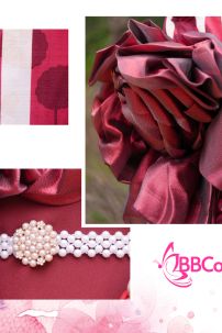 Yukata Kohaku Đỏ Sọc Trắng Vân Chìm Hoa Bách Hợp