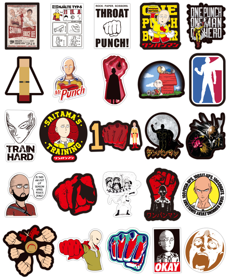 Bộ Sticker Hình One Punch Man - Bộ 70 Cái