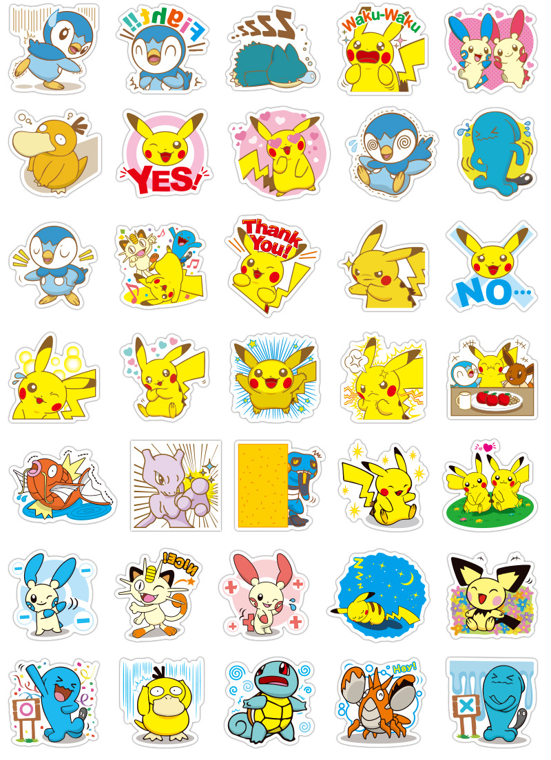 Bộ Sticker Hình Pikachu - Bộ 80 Cái