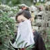 Khăn Lụa Che Mặt Cổ Trang - Màu Đen