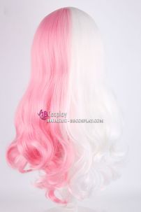 Tóc Giả Nửa Hồng Nửa Trắng 60Cm