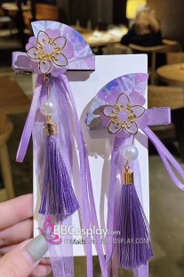 Kẹp Tóc Hoa Quạt Tím