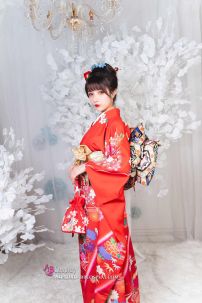 Kimono Cao Cấp Chuẩn Nhật Màu Đỏ Lễ Hội